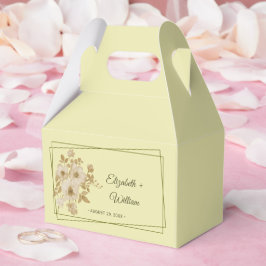 Caixinha De Lembrancinhas Moldura de Rosa – Casamento Amarelo Celestial
