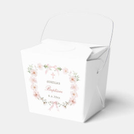 Caixinha De Lembrancinhas Moldura Floral Rosa Bege Batismo Take Out