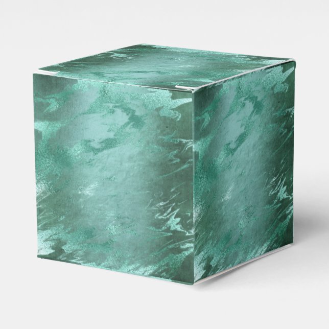 Caixinha De Lembrancinhas Molten Jade | Emerald Green Luxury Marble (Frente)