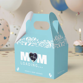 Caixinha De Lembrancinhas Mom Loading Photo Ultrasound Blue Baby Shower