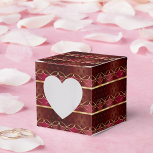 Caixinha De Lembrancinhas Monograma Antigo Decoração Cor Burgundy Luxo Doura