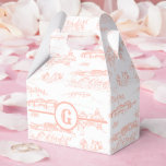 Caixinha De Lembrancinhas Monograma Blush Toile Chattanooga<br><div class="desc">Ama Chattanooga? Mostre isso com esta caixa de favores monogramada com uma toile de juoy temática de Chattanooga! Perfeita para o seu casamento em Chattanooga. Observe atentamente o design e você reconhecerá elementos como a Walnut Street Bridge, a Market Street Bridge, o Aquário do Tennessee, Lookout Mountain, um barco a...</div>