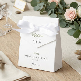 Caixinha De Lembrancinhas Monograma Botânico Personalizado de Casamento com 