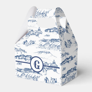 Caixinha De Lembrancinhas Monograma Chattanooga Toile Blue