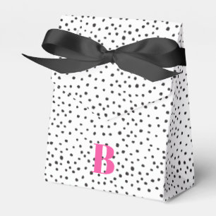 Caixinha De Lembrancinhas Monograma cor-de-rosa e na moda preto
