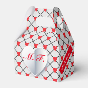 Caixinha De Lembrancinhas Monograma Coração Padrão "Com Amor"