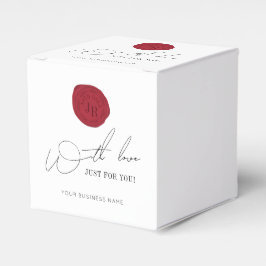 Caixinha De Lembrancinhas Monograma Corporativo de Carimbo Vermelho com Scri