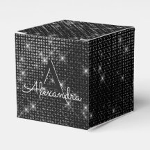Monograma de Shimmer Preto e Branco - Adicione seu