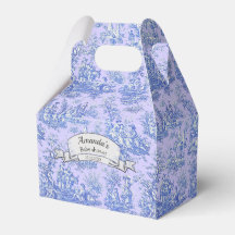 Monograma Floral Toile Azul Roxo Vintage