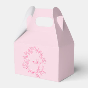 Caixinha De Lembrancinhas Monograma Na moda Moderno Rosa Quente