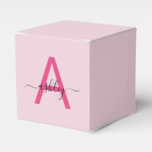Monograma Na moda Moderno Rosa Quente