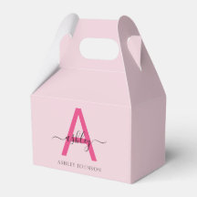Monograma Na moda Moderno Rosa Quente