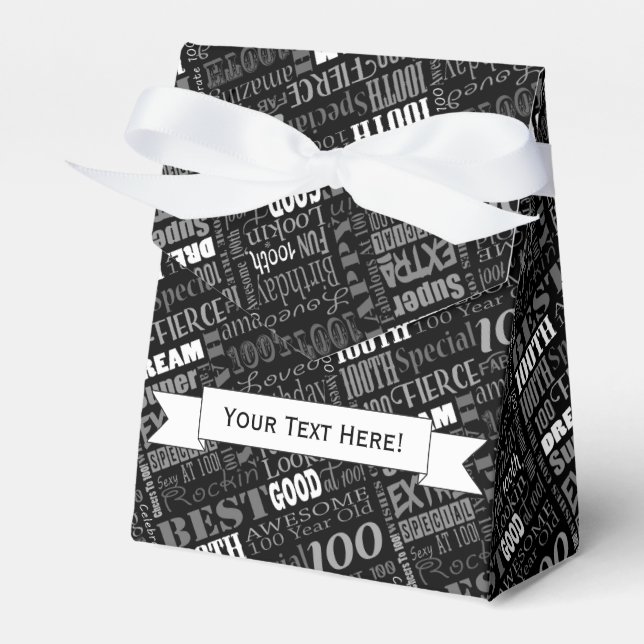 Caixinha De Lembrancinhas Monograma Personalizado de 100ª Festa de aniversár (Frente)