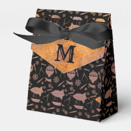 Caixinha De Lembrancinhas Monograma personalizado de dirigíveis com barcos a