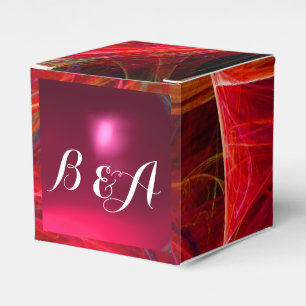Caixinha De Lembrancinhas MONOGRAMA rosa-vermelha CRAZADA FOTÃO GEMSTONE