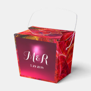 Caixinha De Lembrancinhas MONOGRAMA rosa-vermelha CRAZADA FOTÃO GEMSTONE