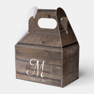 Caixinha De Lembrancinhas Monograma Rustic Script Barn Country Wedparty