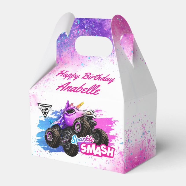 Caixinha De Lembrancinhas Monster Jam - Sparkle Smash Aniversário (Frente)
