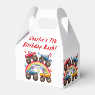 Caixinha De Lembrancinhas Monster Truck Rainbow Boy Birthday Bash
