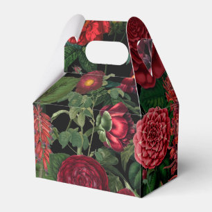 Caixinha De Lembrancinhas Moody Florals Black & Burgundy Vintage