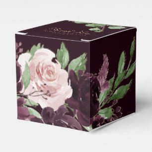 Caixinha De Lembrancinhas Moody Passion Vinho Roxo Dramático Obrigado