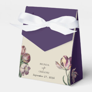 Caixinha De Lembrancinhas Moody Watercolor Purple Tulips Casamento Favor
