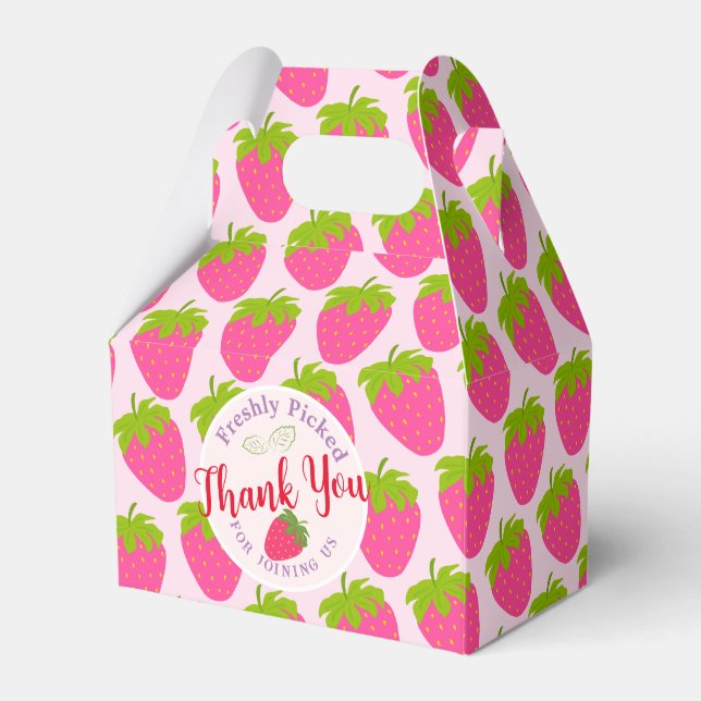 Caixinha De Lembrancinhas Morango Rosa (Frente)