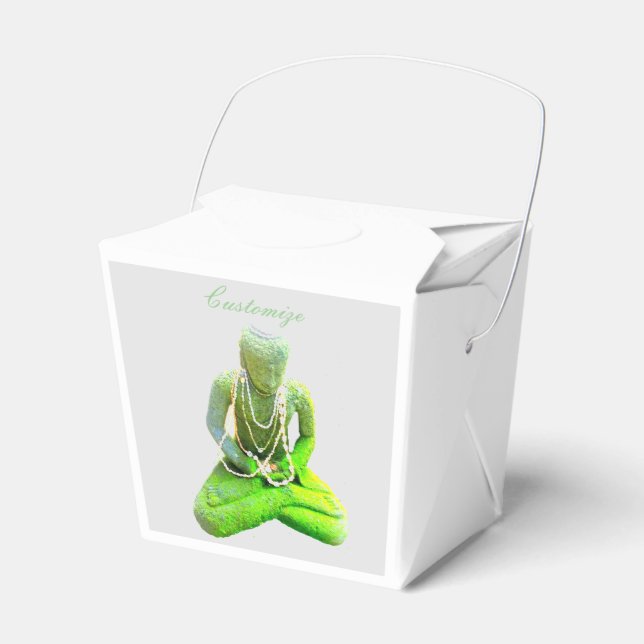 Caixinha De Lembrancinhas Mossy Green Buddha Meditando Thunder_Cove (Frente)