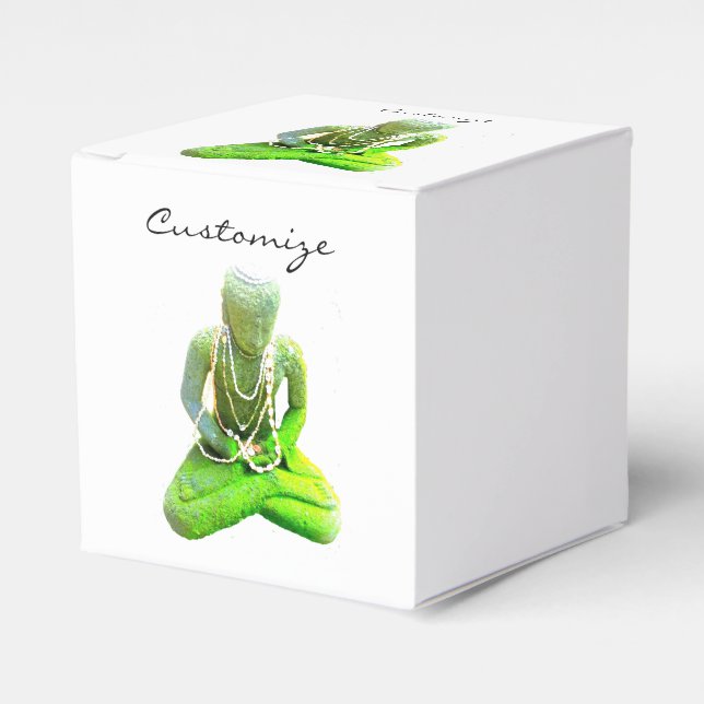 Caixinha De Lembrancinhas Mossy Green Buddha Meditando Thunder_Cove (Frente)