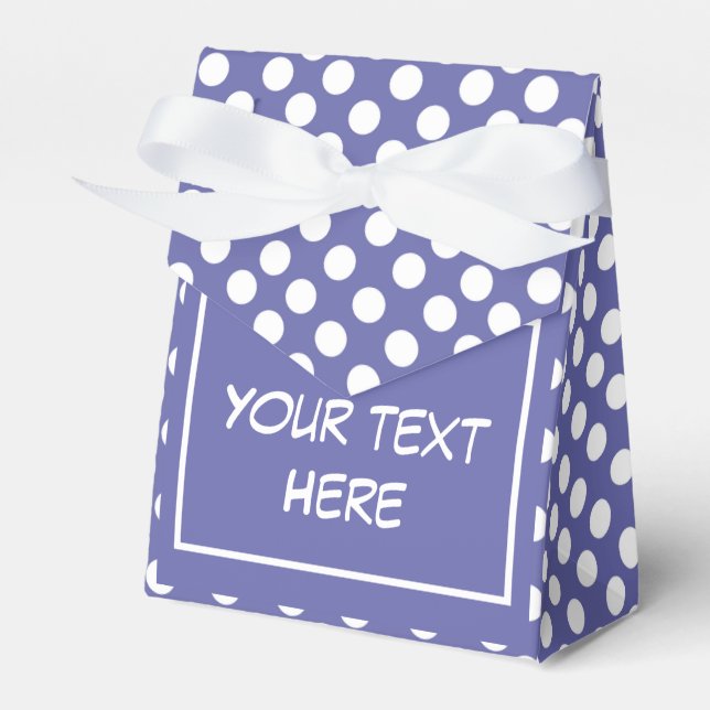 Caixinha De Lembrancinhas Muito Peri | bolinhas brancas roxas     (Frente)