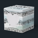 Caixinha De Lembrancinhas Música De Folha De Casamento Em Aquarela<br><div class="desc">Composição musical sobre fundo de abstrato de aquarela para casamento</div>