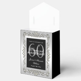 Caixinha De Lembrancinhas Na moda Decorative Silver 60º Aniversário de Casam