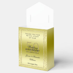 Caixinha De Lembrancinhas Na moda Dourado Confetti 50ª Casamento Obrigado