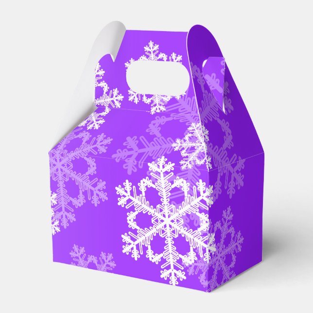 Caixinha De Lembrancinhas Na moda Purple Snowflakes Padrão de Natal moderno (Frente)