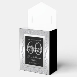 Caixinha De Lembrancinhas Na moda Silver Diamantes 60º Aniversário de Casame