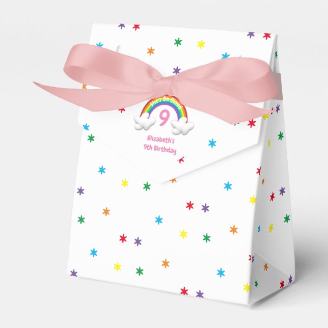 Caixinha De Lembrancinhas Na Nuvem 9! Rainbow Birthday (Frente)