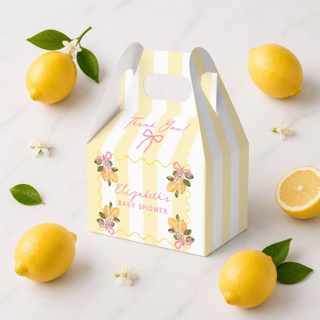 Caixinha De Lembrancinhas Não Vemos a Hora de Abraçá-lo, Limão (We Can't Wait to Squeeze You Lemon Favor Boxes)