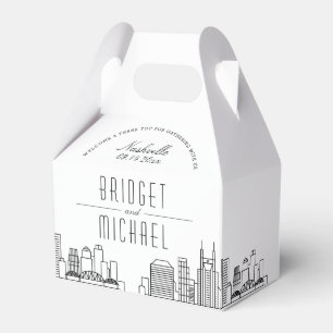 Caixinha De Lembrancinhas Nashville Wedding Linha Skyline Cidade