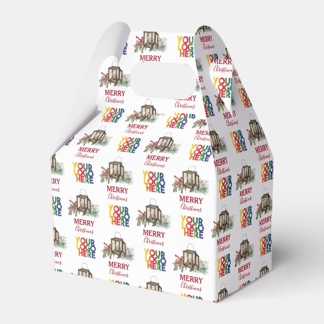 Caixinha De Lembrancinhas Natal do Logotipo Empresarial Russo (Frente)