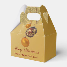 Caixinha De Lembrancinhas Natal Dourado Elegante