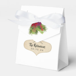 Caixinha De Lembrancinhas Natal Floral em Aquarela