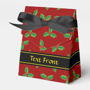 Caixinha De Lembrancinhas Natal Holly Pattern