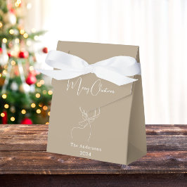 Caixinha De Lembrancinhas Natal moderno para renas abstrato brancas beges