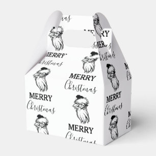 Caixinha De Lembrancinhas Natal Vintage Black White Papai Noel