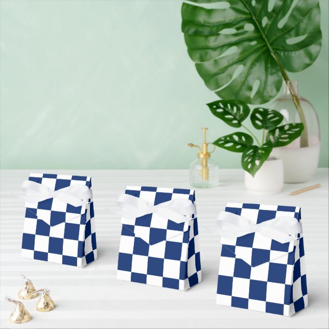 Caixinha De Lembrancinhas Navy Blue with White Square Pattern Tent (Múltiplo)