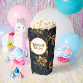 Caixinha De Lembrancinhas Navy Gold Holly Medallion Pattern