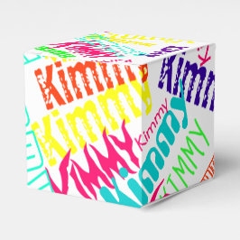 Caixinha De Lembrancinhas Neon Colorido Personalizado "Name in Lights"