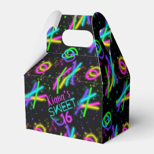 Caixinha De Lembrancinhas Neon Glow Stick Sweet 16 Name ID760