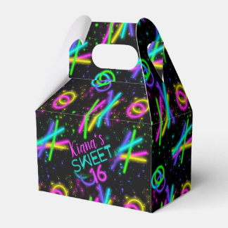 Caixinha De Lembrancinhas Neon Glow Stick Sweet 16 Name ID760