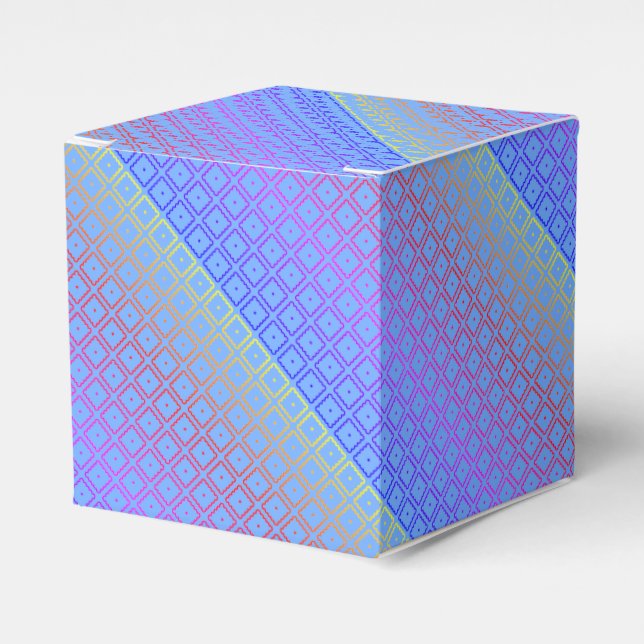Caixinha De Lembrancinhas Neon Rainbow Square Pattern (Frente)
